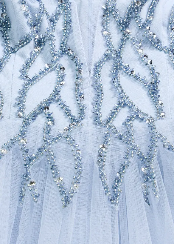 Abito da sera in tulle delicato con applicazioni di strass, bonprix