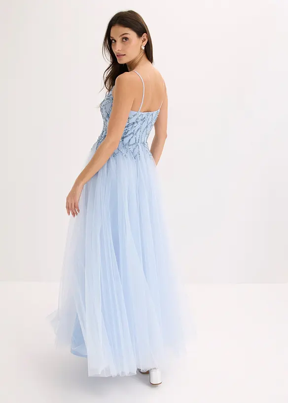 Abito da sera in tulle delicato con applicazioni di strass, bonprix