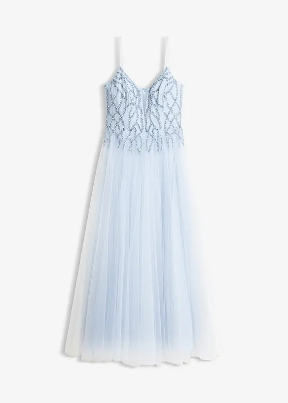 Abito da sera in tulle delicato con applicazioni di strass, bonprix