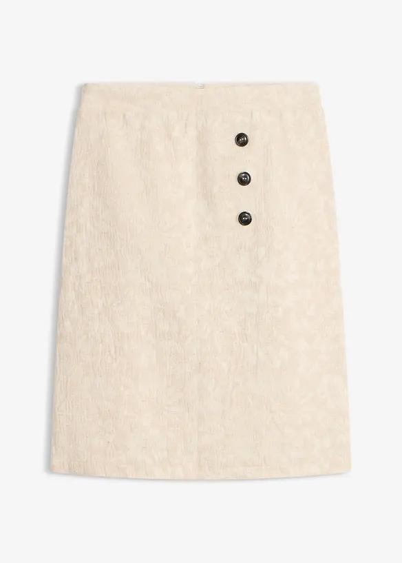 Gonna in misto lino e jacquard di cotone, bonprix