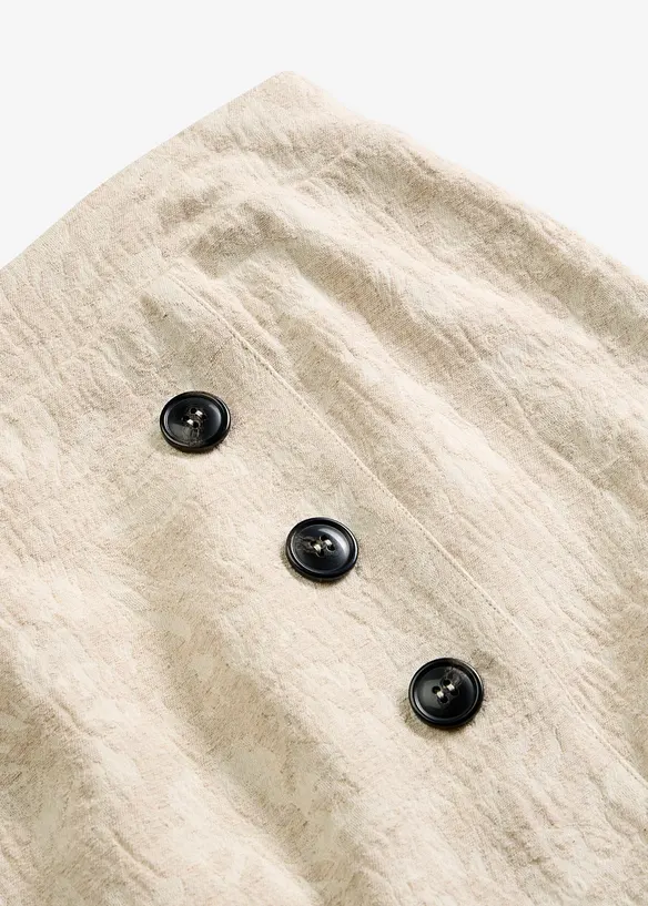 Gonna in misto lino e jacquard di cotone, bonprix
