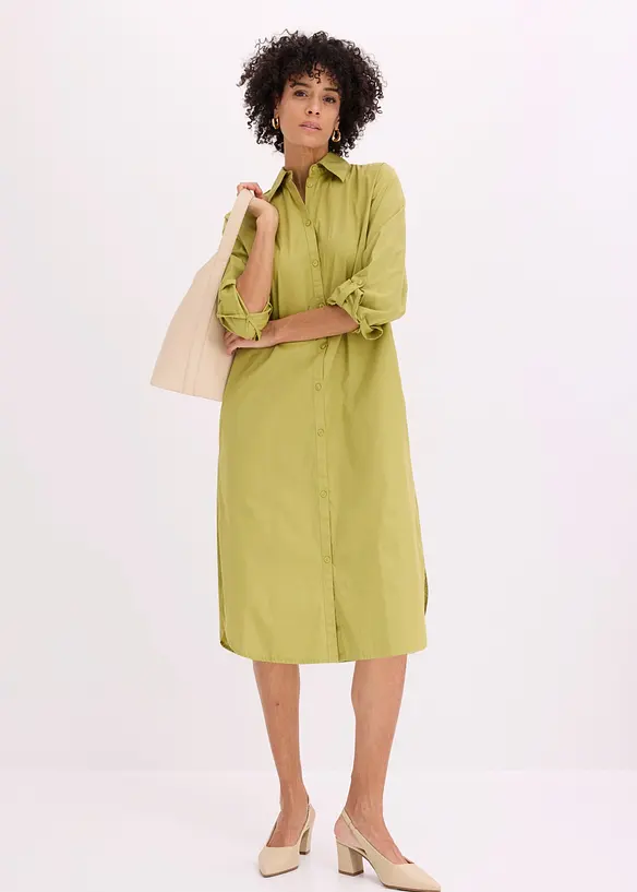 Abito chemisier in popeline di cotone, bonprix