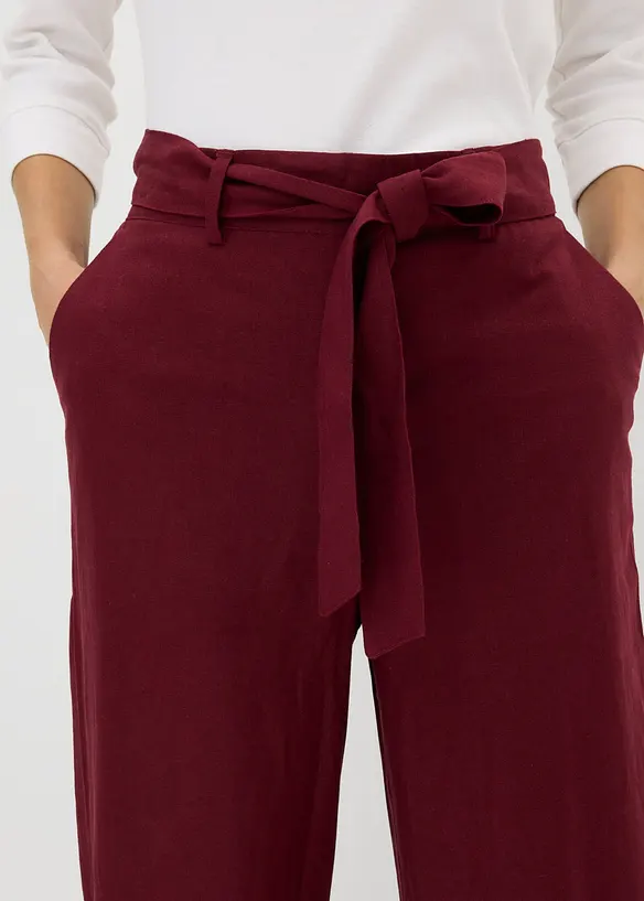 Pantaloni culotte in misto lino leggero, bonprix