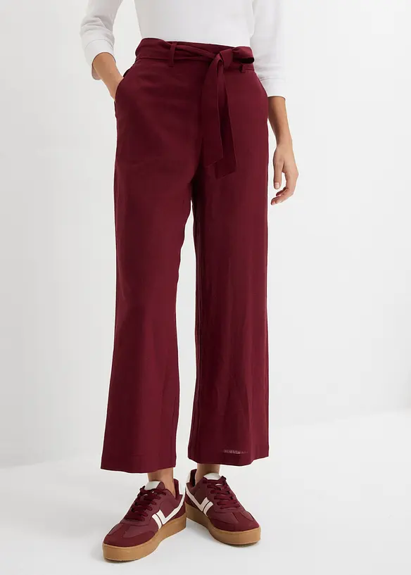 Pantaloni culotte in misto lino leggero, bonprix