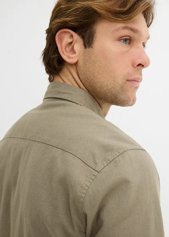 Camicia a maniche corte in fresco misto lino, bonprix