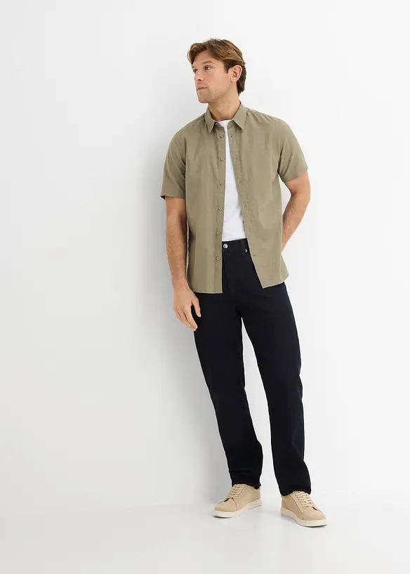 Camicia a maniche corte in fresco misto lino, bonprix