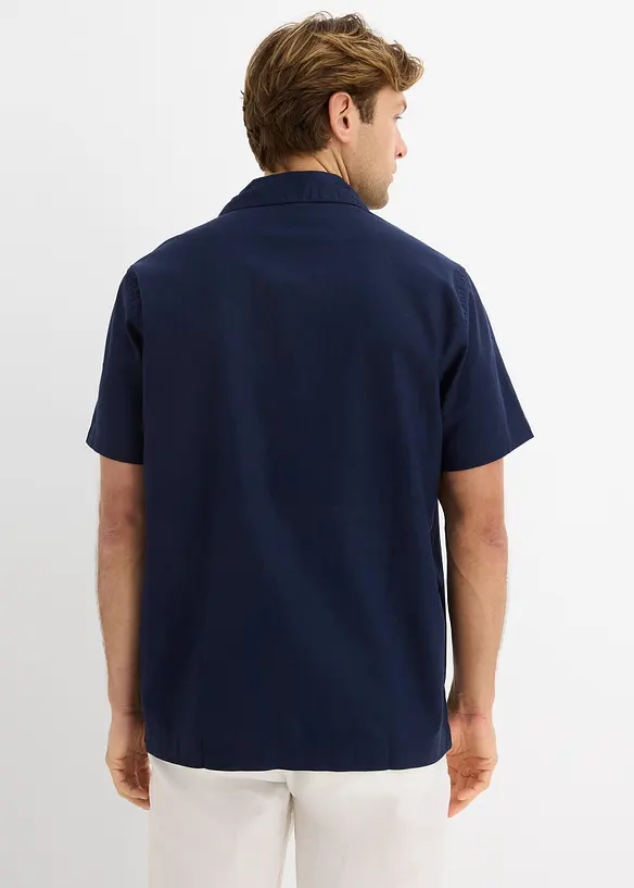 Camicia a maniche corte in misto lino leggero, loose fit, bonprix