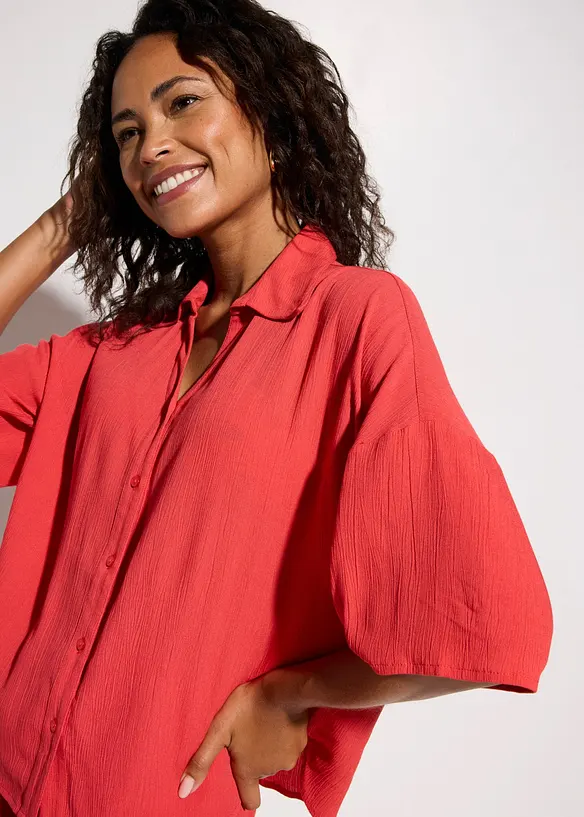 Blusa corta da mare in viscosa fluida, bonprix
