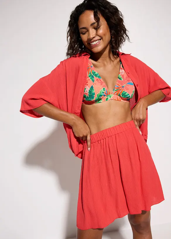 Blusa corta da mare in viscosa fluida, bonprix