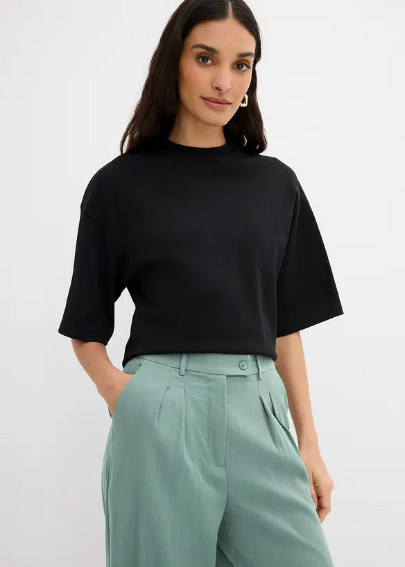 Pantaloni in misto viscosa con bottone decorativo, bonprix