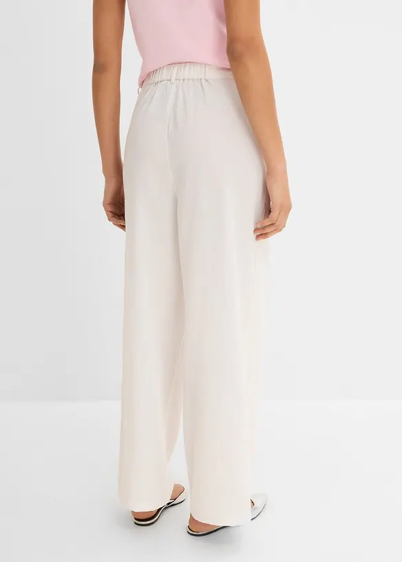 Pantaloni in misto viscosa con bottone decorativo, bonprix