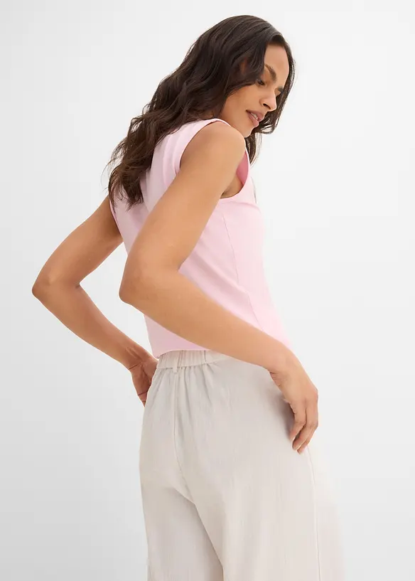 Pantaloni in misto viscosa con bottone decorativo, bonprix