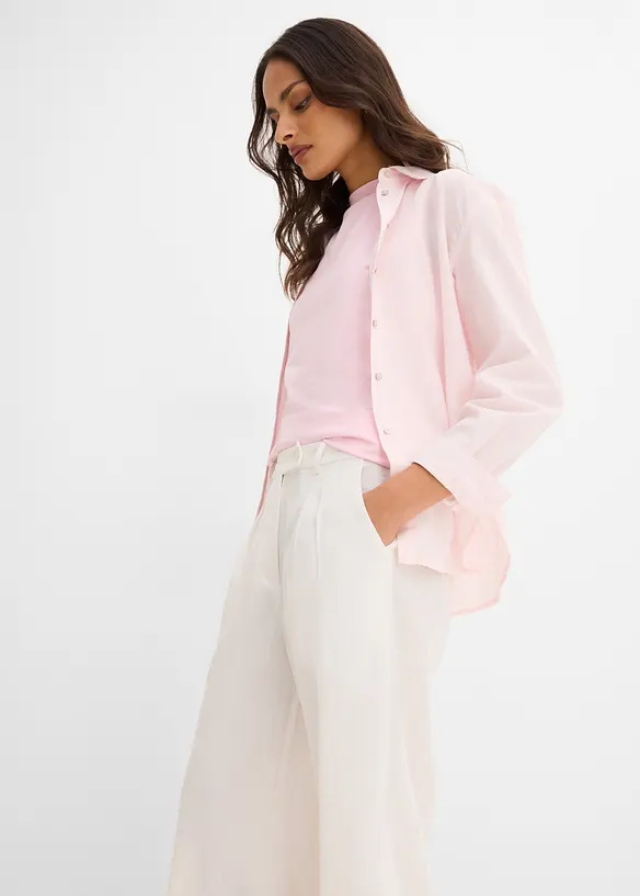 Pantaloni in misto viscosa con bottone decorativo, bonprix