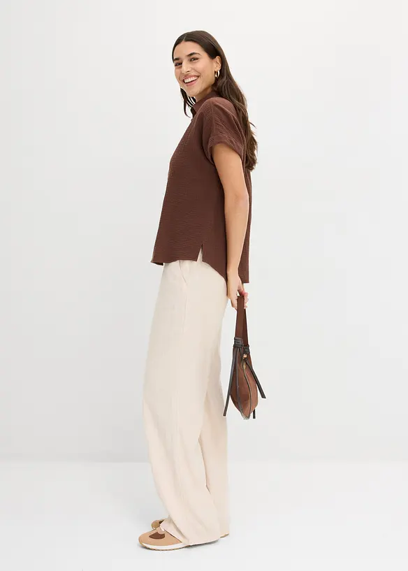 Blusa a maniche corte in mussola leggera, bonprix