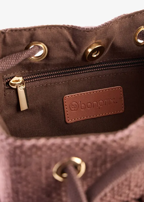 Borsa a secchiello con lavorazione strutturata, bonprix