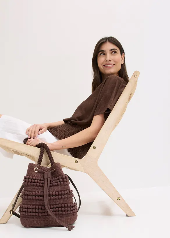 Borsa a secchiello con lavorazione strutturata, bonprix