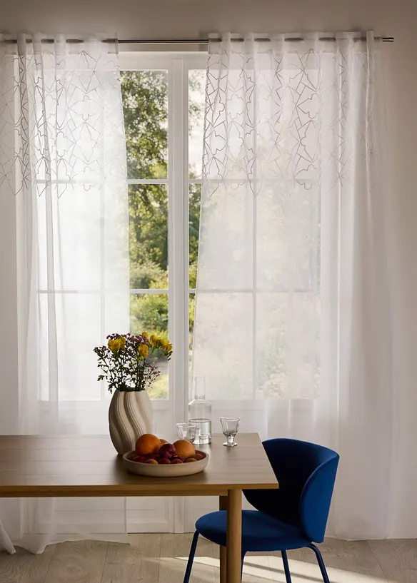 Tenda trasparente ricamata (pacco da 1), bonprix