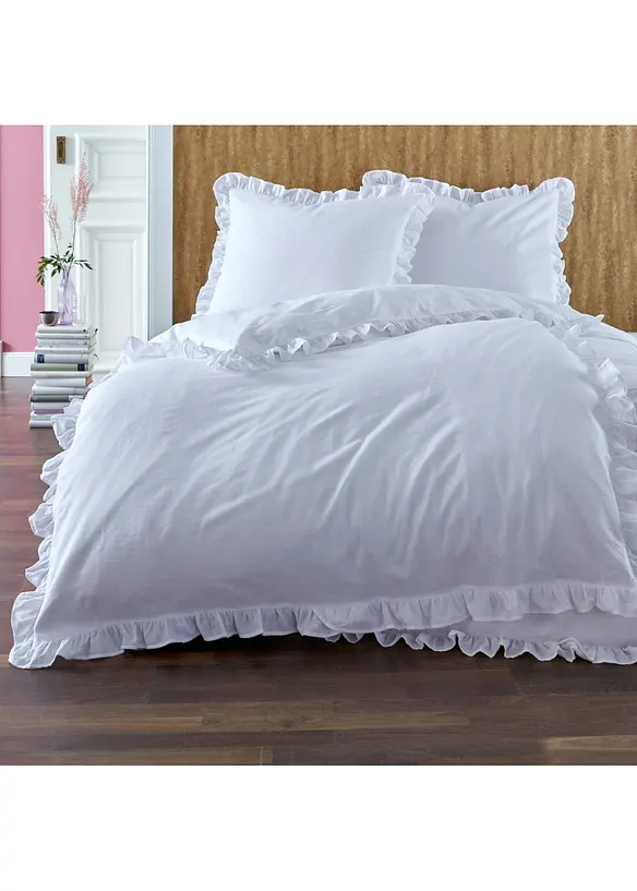 Biancheria da letto in linone con ruches, bonprix