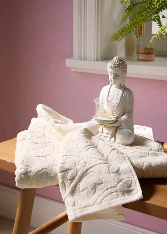 Asciugamano in cotone con struttura a rilievo, bonprix