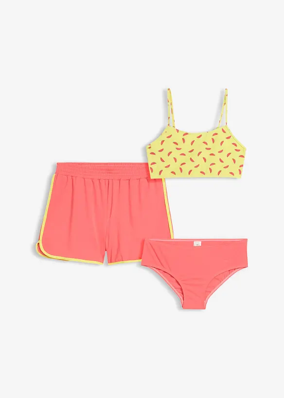 Bikini e pantaloncini (set 3 pezzi), bonprix
