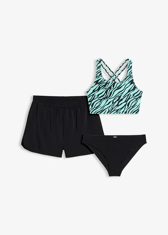 Bikini e pantaloncini (set 3 pezzi), bonprix