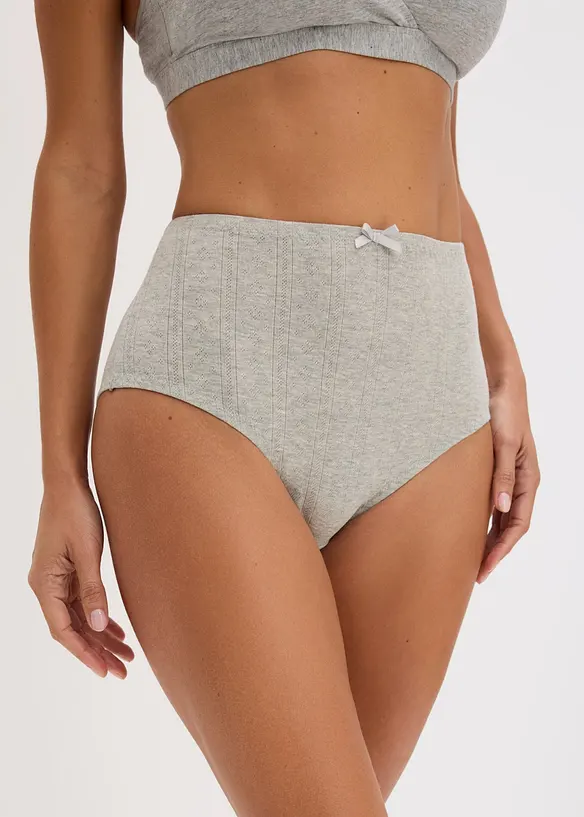 Slip a vita alta in cotone leggero (pacco da 4), bonprix