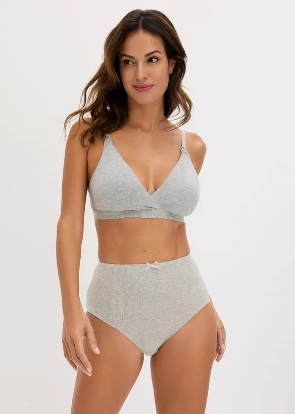 Slip a vita alta in cotone leggero (pacco da 4), bonprix