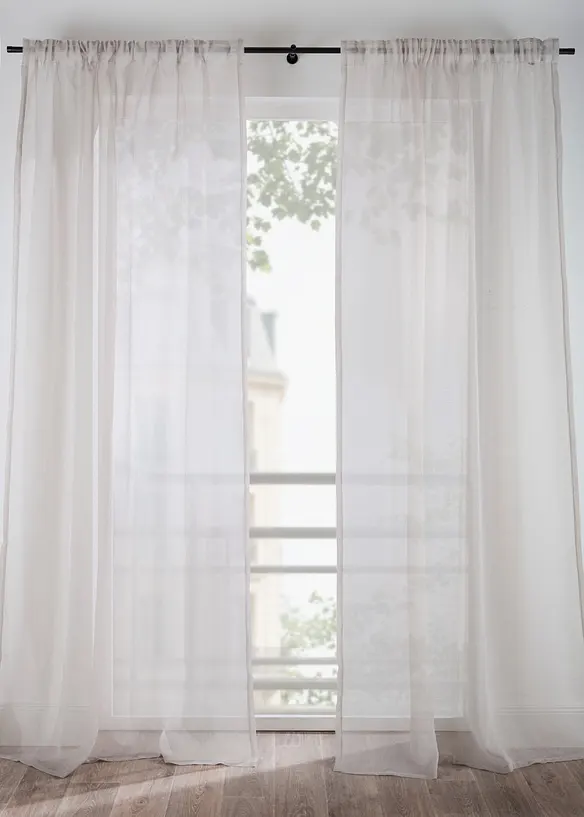 Tenda trasparente con delicata trama strutturata (pacco da 1), bonprix