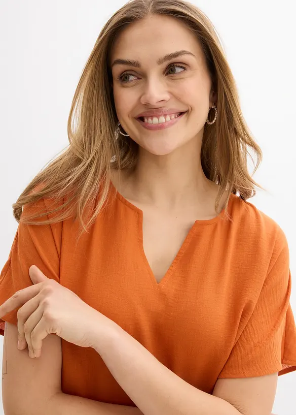 Blusa oversize con fondo elastico, bonprix