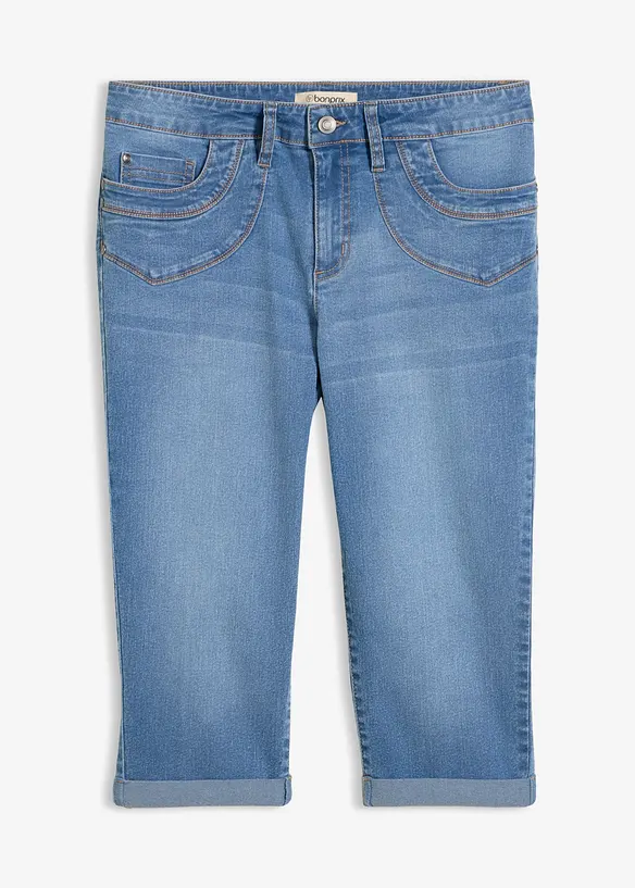 Jeans cropped straight, vita media, bonprix
