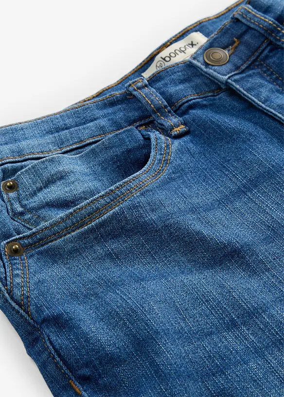 Jeans capri slim, vita media, bonprix