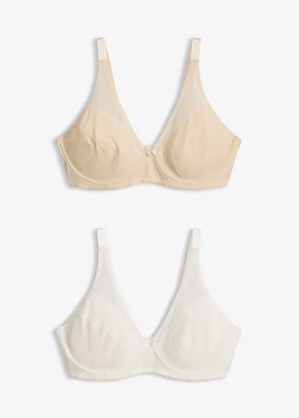 Reggiseno con ferretto e mesh (pacco da 2), bonprix