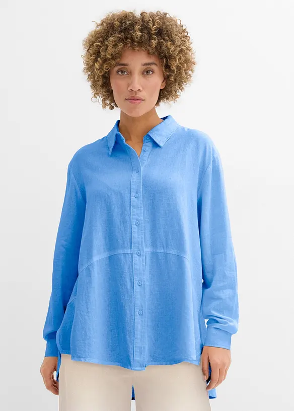 Camicia oversize in misto lino, bonprix