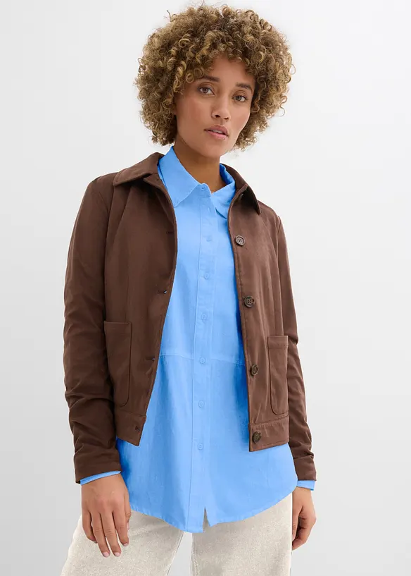 Camicia oversize in misto lino, bonprix