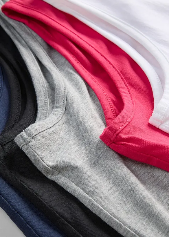 Top lungo in puro cotone (pacco da 5), bonprix