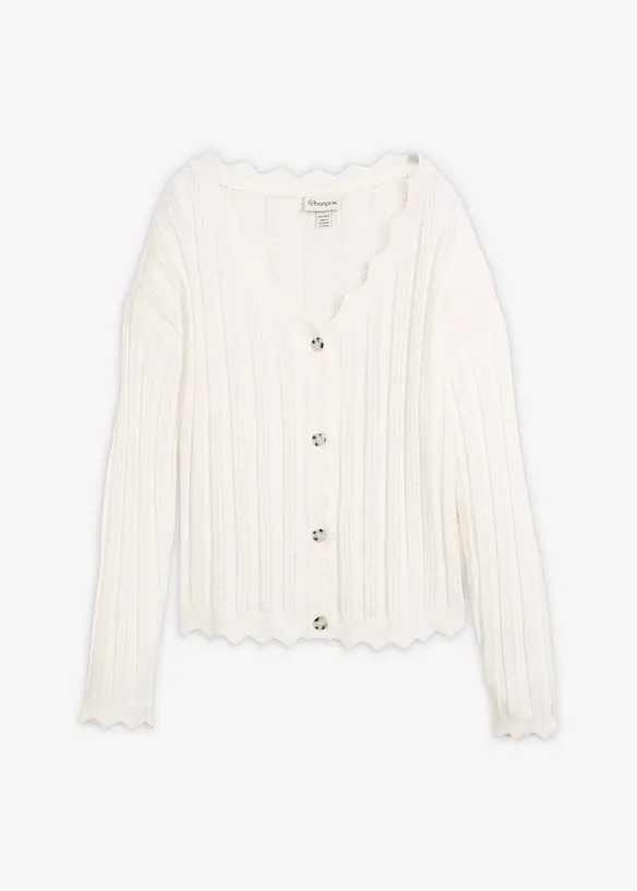 Cardigan cropped traforato, bonprix
