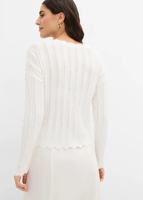 Cardigan cropped traforato, bonprix