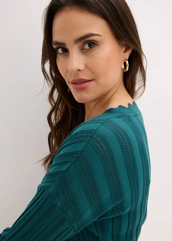 Cardigan cropped traforato, bonprix