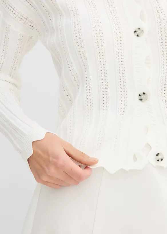 Cardigan cropped traforato, bonprix