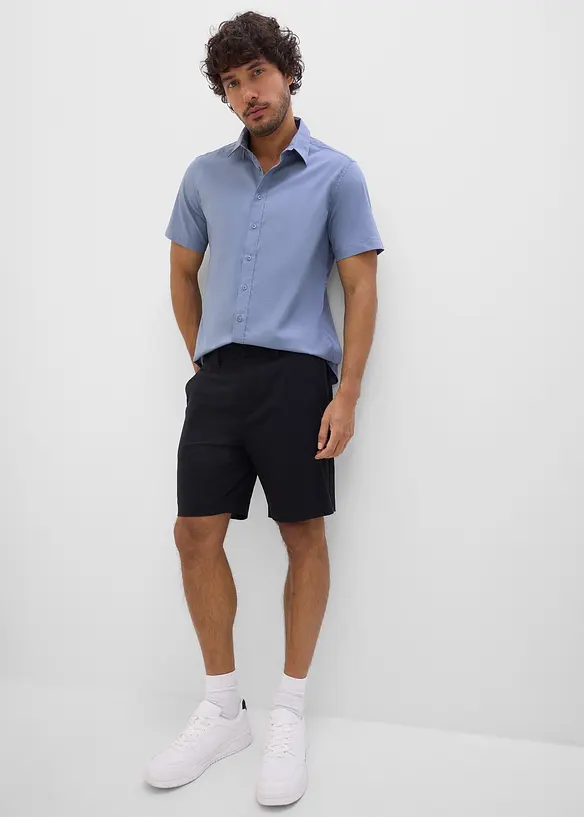 Camicia a maniche corte elasticizzata, slim fit, bonprix