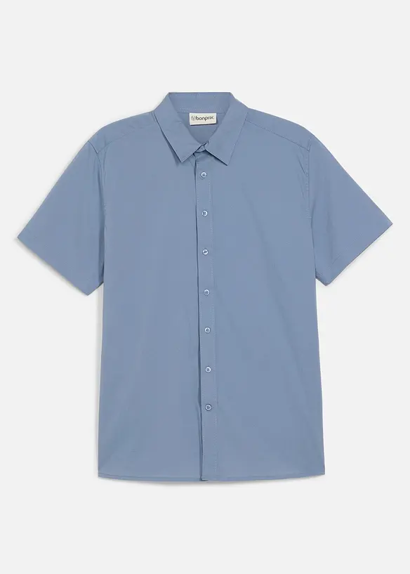 Camicia a maniche corte elasticizzata, slim fit, bonprix