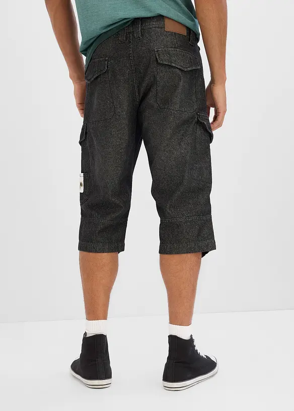 Bermuda cargo lunghi in denim elasticizzato leggero, relaxed fit, bonprix