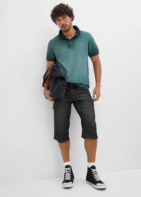 Bermuda cargo lunghi in denim elasticizzato leggero, relaxed fit, bonprix