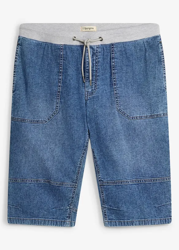 Bermuda lunghi in denim leggero con elastico in vita, relaxed fit, bonprix
