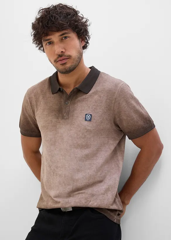 Polo in piquet effetto lavato, bonprix