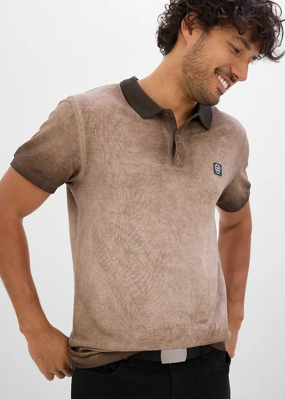 Polo in piquet effetto lavato, bonprix