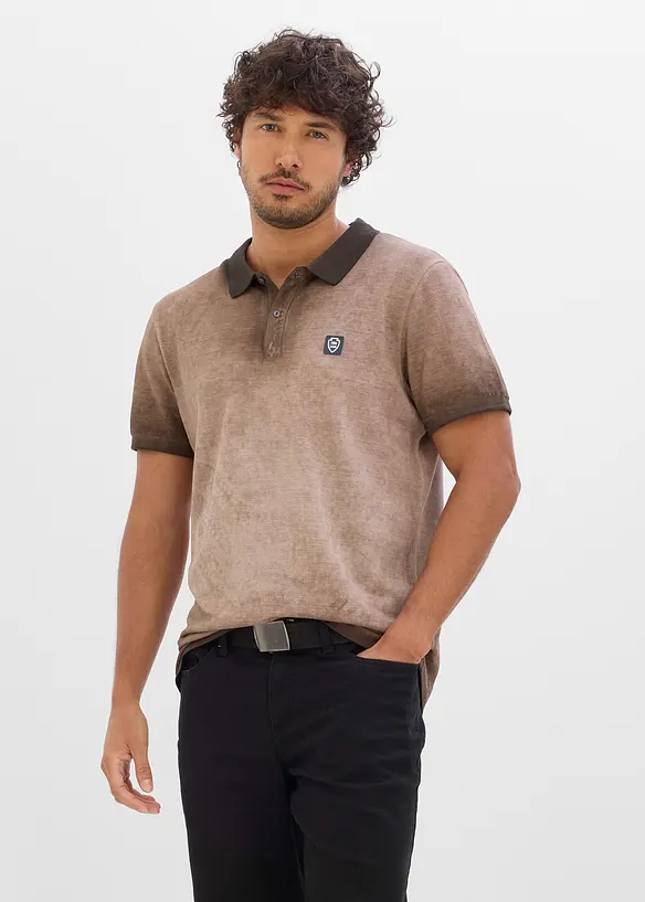 Polo in piquet effetto lavato, bonprix