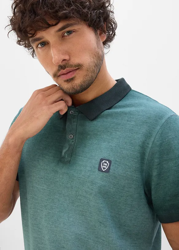 Polo in piquet effetto lavato, bonprix