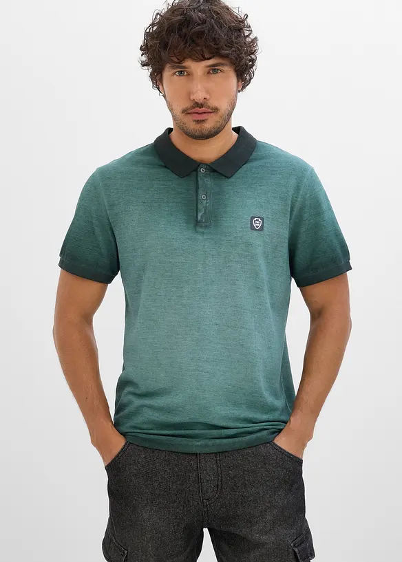Polo in piquet effetto lavato, bonprix