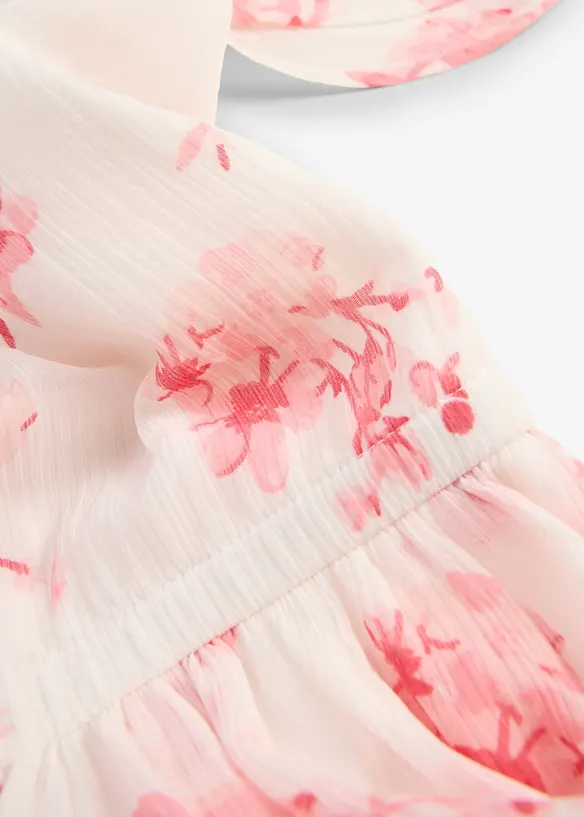 Abito in chiffon crinkle operato, bonprix